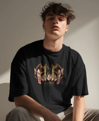 GOKU Oversized Drop shoulder Tshirt  - Black, S