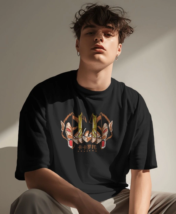 GOKU Oversized Drop shoulder Tshirt  - Black, S