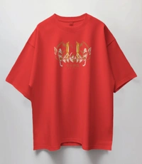 GOKU Oversized Drop shoulder Tshirt  - red, S