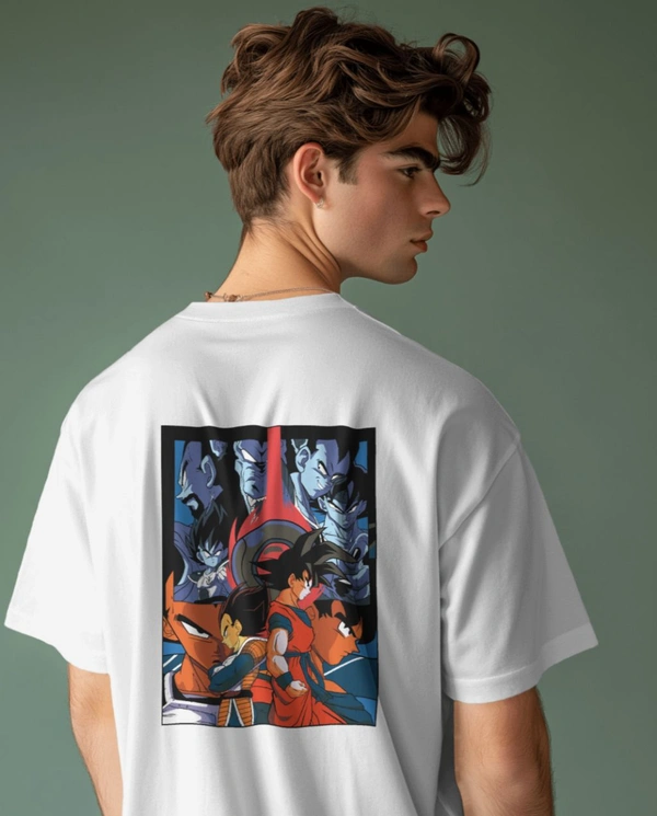 GOKU Oversized Drop shoulder Tshirt  - White, M