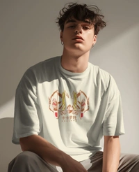 GOKU Oversized Drop shoulder Tshirt  - off white, L