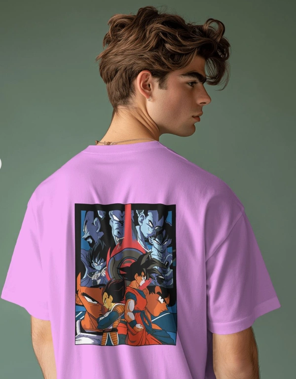 GOKU Oversized Drop shoulder Tshirt  - Lavender Rose, L