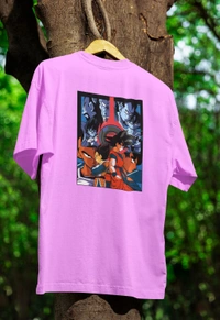 GOKU Oversized Drop shoulder Tshirt  - Lavender Rose, L