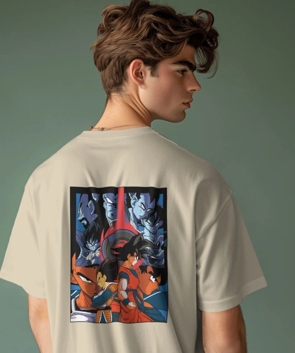 GOKU Oversized Drop shoulder Tshirt  - beige, L