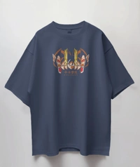 GOKU Oversized Drop shoulder Tshirt  - Navy blue, L