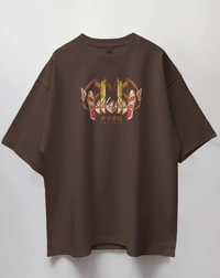 GOKU Oversized Drop shoulder Tshirt  - brown, Xl