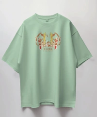 GOKU Oversized Drop shoulder Tshirt  - green, Xl