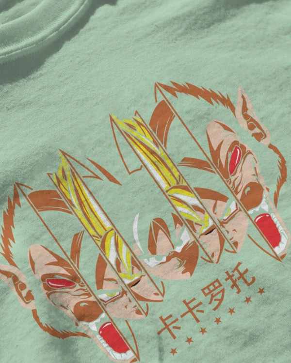 GOKU Oversized Drop shoulder Tshirt  - green, Xl