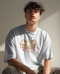GOKU Oversized Drop shoulder Tshirt  - White, Xxl
