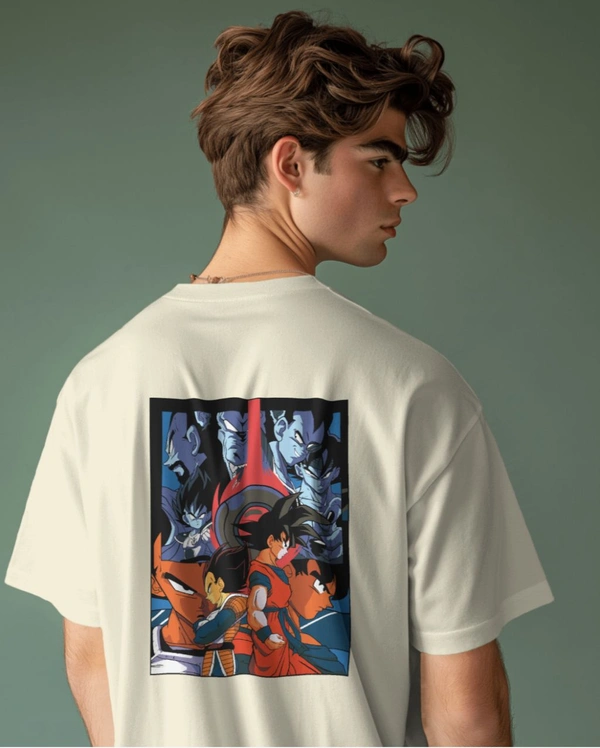 GOKU Oversized Drop shoulder Tshirt  - off white, Xxl
