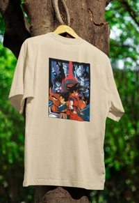 GOKU Oversized Drop shoulder Tshirt  - beige, Xxl