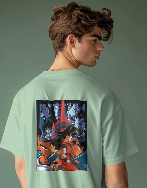 GOKU Oversized Drop shoulder Tshirt  - green, Xxl