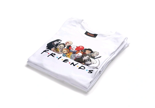 FRIENDS half Sleeve Round Neck Tshirt  - White, Xl