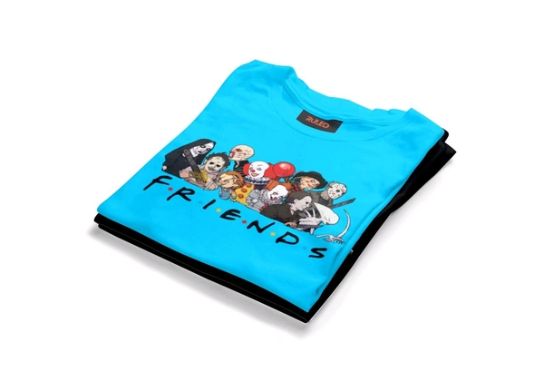 FRIENDS half Sleeve Round Neck Tshirt  - blue, Xxl
