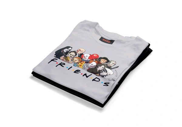 FRIENDS half Sleeve Round Neck Tshirt  - grey, L