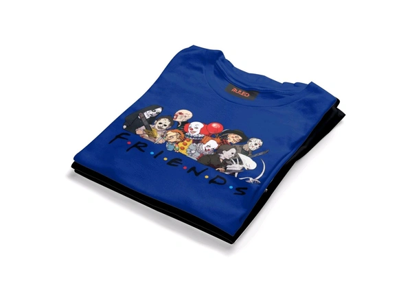 FRIENDS half Sleeve Round Neck Tshirt  - royal blue, S