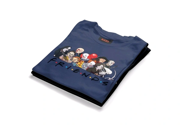 FRIENDS half Sleeve Round Neck Tshirt  - Navy blue, Xl