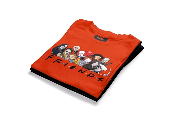 FRIENDS half Sleeve Round Neck Tshirt  - red, M