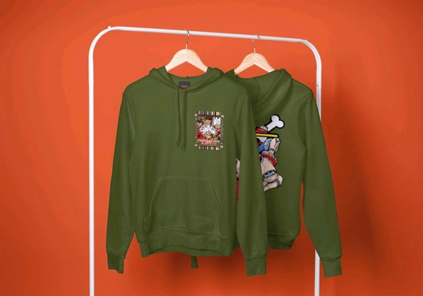 Monkey D Luffy One Piece Hoodie  - army green, S