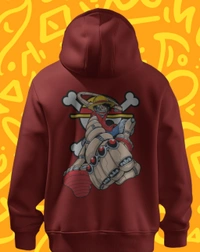 Monkey D Luffy One Piece Hoodie  - Maroon, M