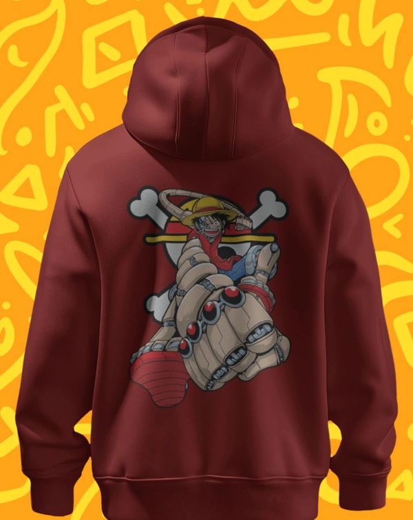 Monkey D Luffy One Piece Hoodie  - Maroon, Xl