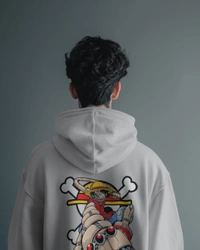 Monkey D Luffy One Piece Hoodie  - grey, Xl