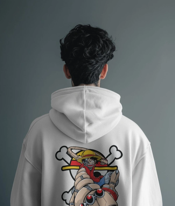Monkey D Luffy One Piece Hoodie  - White, L