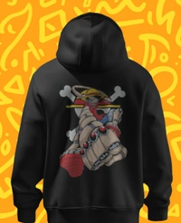 Monkey D Luffy One Piece Hoodie  - Black, Xl