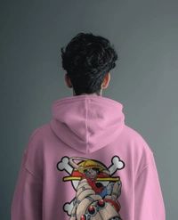 Monkey D Luffy One Piece Hoodie  - pink, Xxl