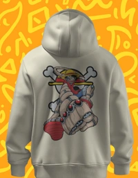 Monkey D Luffy One Piece Hoodie  - off white, Xl
