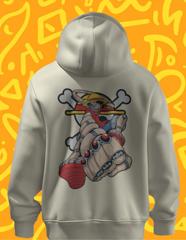 Monkey D Luffy One Piece Hoodie  - off white, Xl