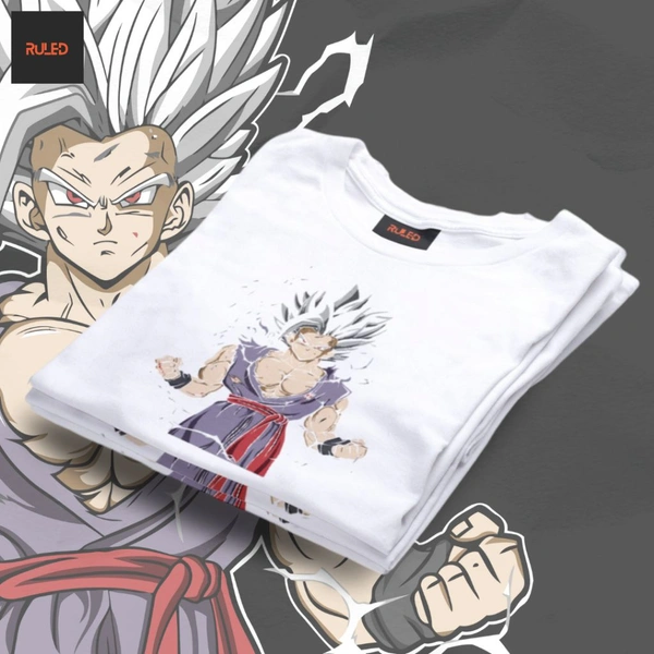 GOKU half Sleeve Round Neck Tshirt - White, M