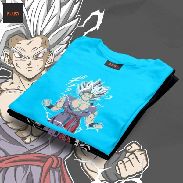 GOKU half Sleeve Round Neck Tshirt - blue, M