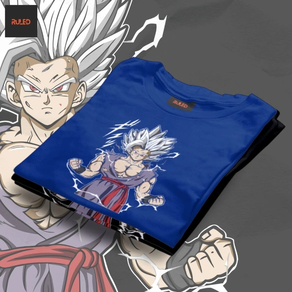 GOKU half Sleeve Round Neck Tshirt - royal blue, L