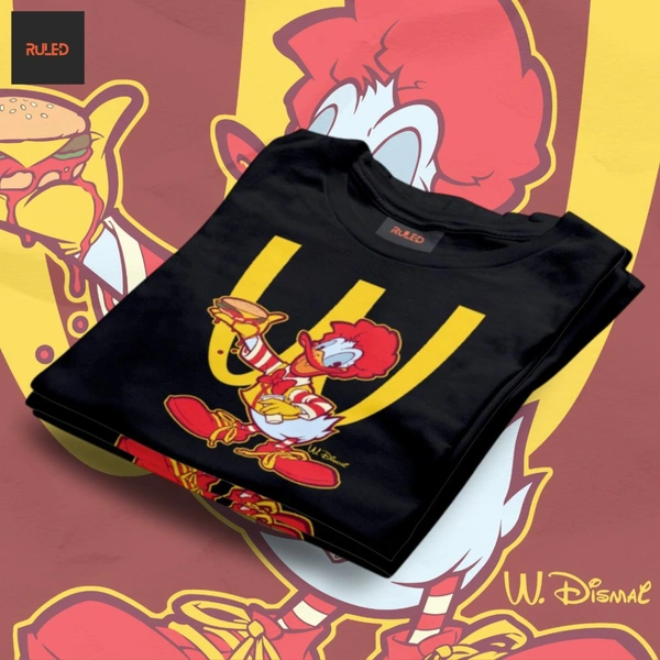  Donald's half Sleeve Round Neck Tshirt - Black, Xl