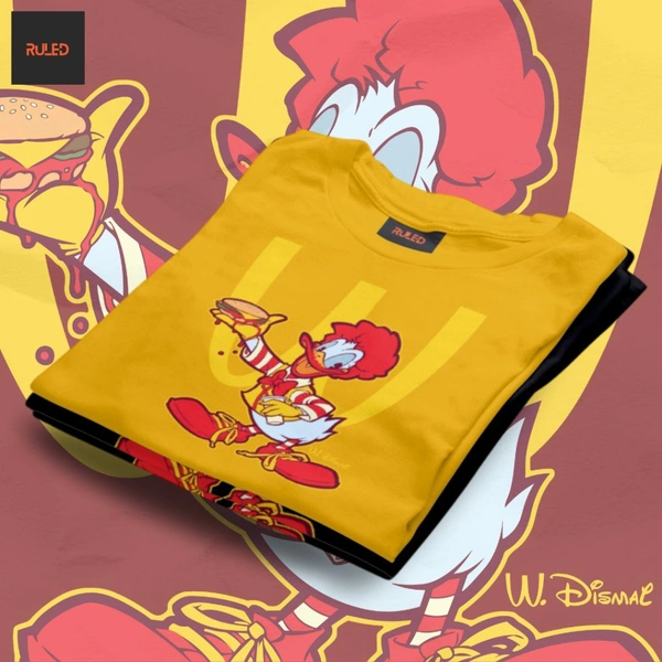  Donald's half Sleeve Round Neck Tshirt - Yellow, M