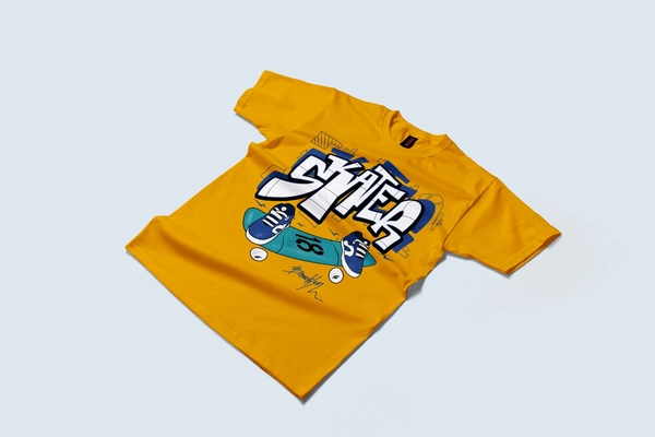 Skater Graffiti Tee - Yellow Sea, Xl