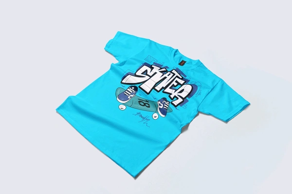 Skater Graffiti Tee - blue, M