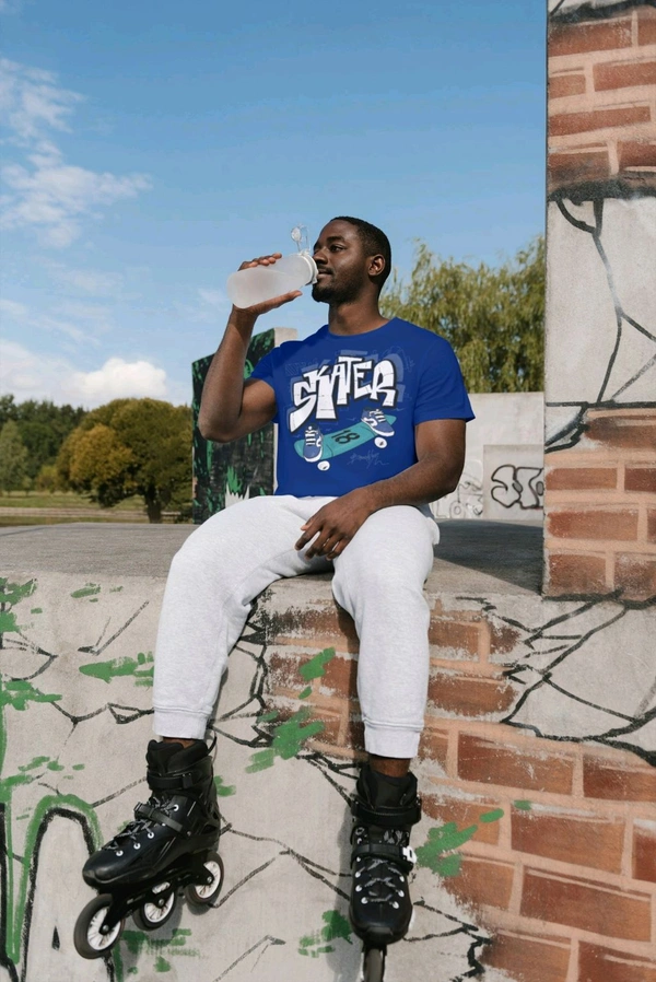 Skater Graffiti Tee - royal blue, M
