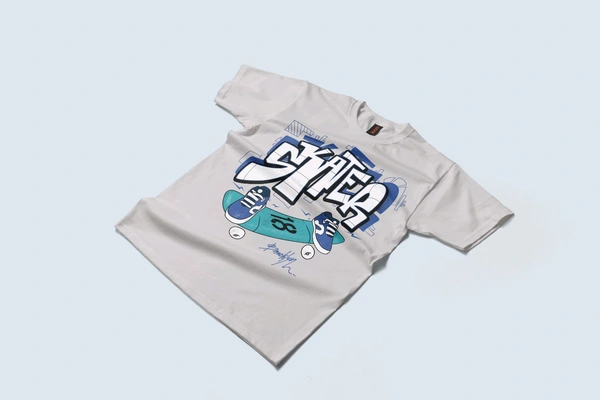 Skater Graffiti Tee - grey, L