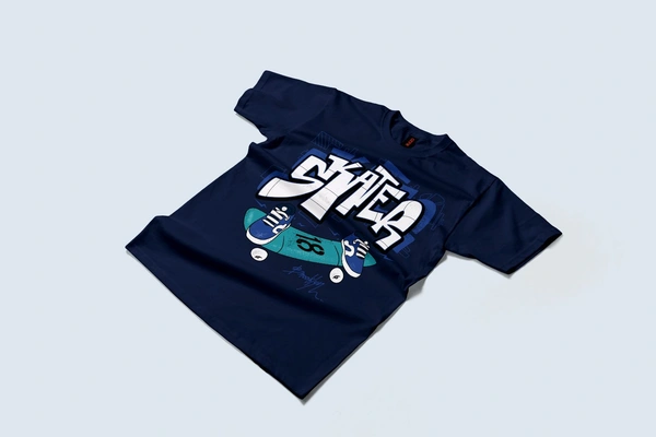 Skater Graffiti Tee - Navy blue, Xxl