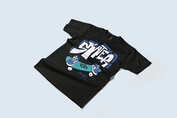 Skater Graffiti Tee - Black, Xl