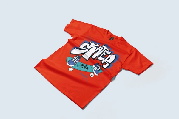 Skater Graffiti Tee - red, L