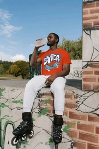 Skater Graffiti Tee - red, L