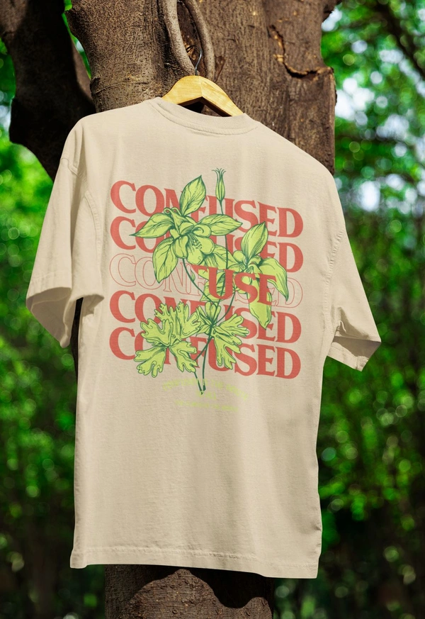 Embrace 🌿 Nature's Fashion Confused Tee - beige, M