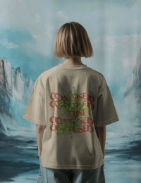 Embrace 🌿 Nature's Fashion Confused Tee - beige, M