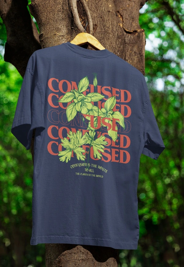 Embrace 🌿 Nature's Fashion Confused Tee - Navy blue, L