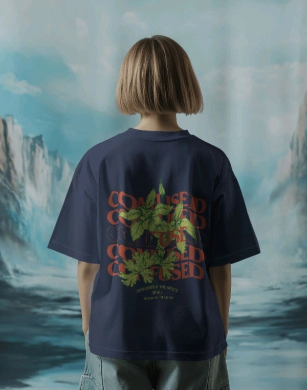 Embrace 🌿 Nature's Fashion Confused Tee - Navy blue, L