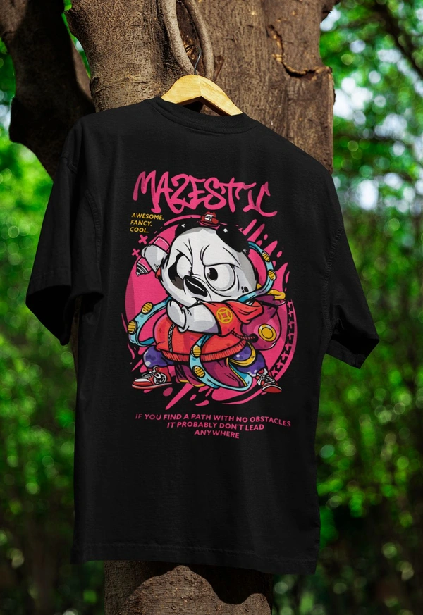 Majestic Warrior Oversized Tee - Black, M