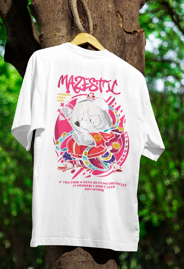 Majestic Warrior Oversized Tee - White, Xl